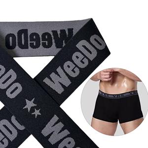 Dây thun dệt <span class=keywords><strong>jacquard</strong></span> logo tùy chỉnh, chất liệu spandex mềm mại, sợi nylon, vải dù tái chế RPET, bóng mượt, dùng làm dây lưng cho quần áo thể thao & quần áo, và dây lưng cho đồ lót - Product Image 1