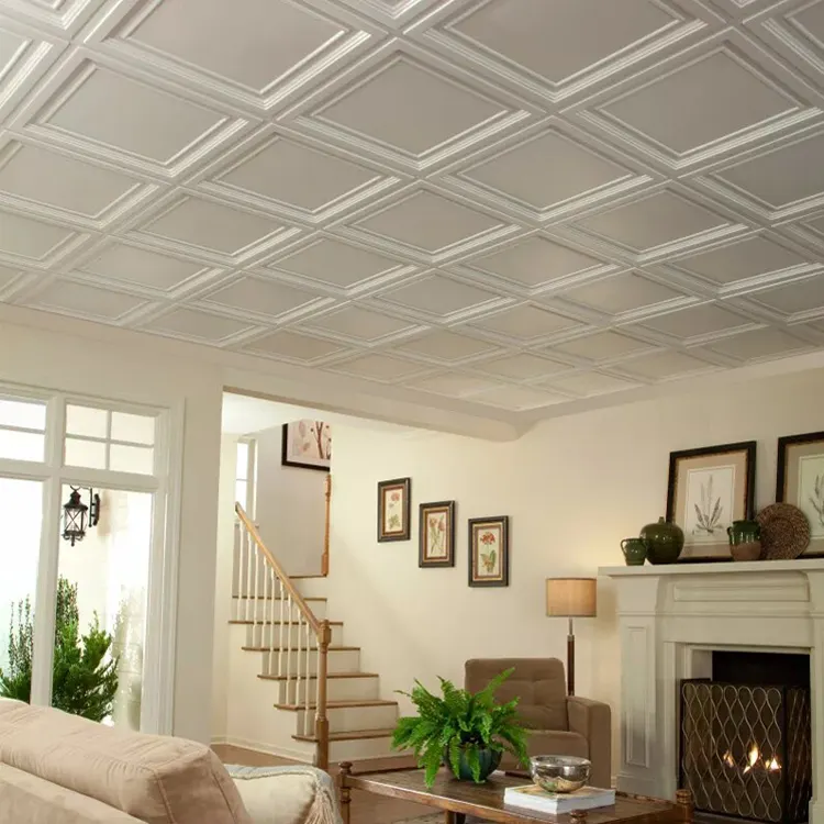 Basement Ceiling Tiles Pvc Design Hall Kitchen Beadboard Panels Soundproof Plastic Cladding Sheets Textured Home Office Drop 2x4