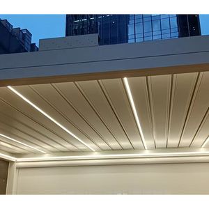 <span class=keywords><strong>Pergola</strong></span> en aluminium avec guirlandes lumineuses LED - Étanche, prolonge le plaisir des activités nocturnes agréables en extérieur <span class=keywords><strong>pour</strong></span> les appartements - Product Image 1