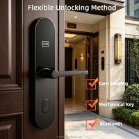 Serrure de porte intelligente pour hôtel économique avec support cloud, corps en aluminium CNC, double mode de gestion pour portes en acier/laiton dans appartements et dortoirs