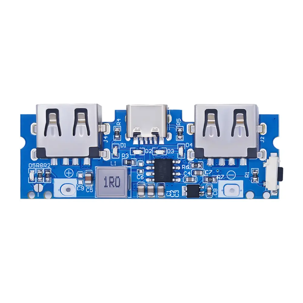 Micro/Type-c USB 5V 2,4 A Dual USB 18650 Boost Papan Pengisi Daya Baterai Aksesori Power Bank Ponsel untuk Ponsel DIY