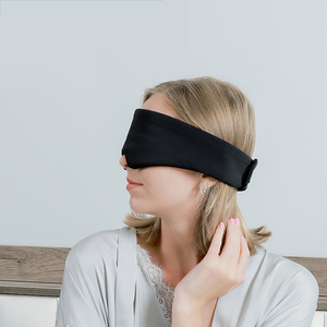 New Style MSAK Knit Super Soft Luxury Sleep <strong>Patches</strong> for <strong>Men</strong> and Women Black Travel <strong>Eye</strong> Mask with Velcro Strap and Shading Light - Product Image 5