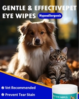 Lingettes nettoyantes pour les taches de larmes des animaux de compagnie ODM pour chiens et chats, non parfumées, sans alcool, hypoallergéniques, nettoyage doux des yeux, lingettes de toilettage pour doigts