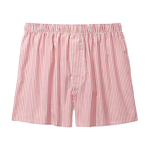 Custom <strong>Men's</strong> Boxer <strong>Briefs</strong> with Sexy Factory-Wide Seam Woven Striped Pattern Breathable Digital Printing Logo Wholesale Underwear - Product Image 1