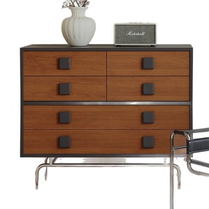 Vintage Style Solid Wood Chest Of <b>Drawers</b> Modern Minimalist Storage Cabinet For Living Room <b>Small</b> Apartment Retro Design - Product Image 5