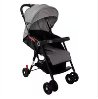Poussette bébé légère et portable, pliable, en lin et alliage, roues en EVA, autoportante, poussette en plastique