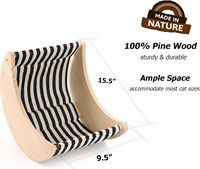 Perchoir en bois moderne et écologique pour chats Lit de fenêtre d'intérieur pour chat avec ventouses solides Siège de fenêtre pour chat rayé pour l'observation des oiseaux
