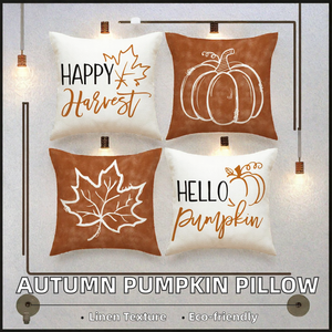 Juego de Fundas de Almohada de Lino para Otoño, con Estampado de Hojas de Arce y Calabazas, para Sofá, Silla, Decoración de Sala de Estar - Product Image 2