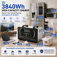 Station portable 2kW 3kW 2048Wh 3840Wh LiFePO4 Solaire MPPT Onde Sinusoïdale Pure Batterie Externe Compresseur d'Air Lampe Torche Démarreur de Voiture