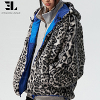 Veste bomber réversible en fausse fourrure léopard LARSUR, fabriquée sur mesure, style tactique, utilitaire, courte, style pilote, patchwork, nylon, satin
