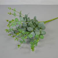 Nouveau Produit Idées Artificielle 16 Fourchettes Eucalyptus Blanc Eucalyptus Bouquet Bouquet Feuilles Tiges Soie Mariage Décoration de La Maison