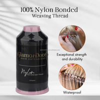 Benang Jahit Ekstensi Rambut GlamorDove Custom Label Weft 1500 Yard, Benang Nylon Terikat untuk Pembuatan Wig dan Anyaman