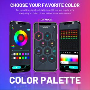 Thông minh App lập trình <span class=keywords><strong>LED</strong></span> <span class=keywords><strong>Curtain</strong></span> ánh sáng hiển thị tin nhắn Scrolling mô hình đuổi theo cho Giáng sinh cưới phòng ngủ - Product Image 3