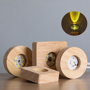 Lampu malam bola kristal motif alam semesta, kotak ukiran Laser 3D dasar kayu kustom - Product Image 1