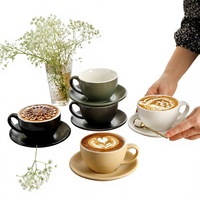 Ensemble de tasses à café en céramique, mug pour latte art, ensemble de thé de l'après-midi style Instagram, design minimaliste nordique, petite tasse à expresso luxueuse