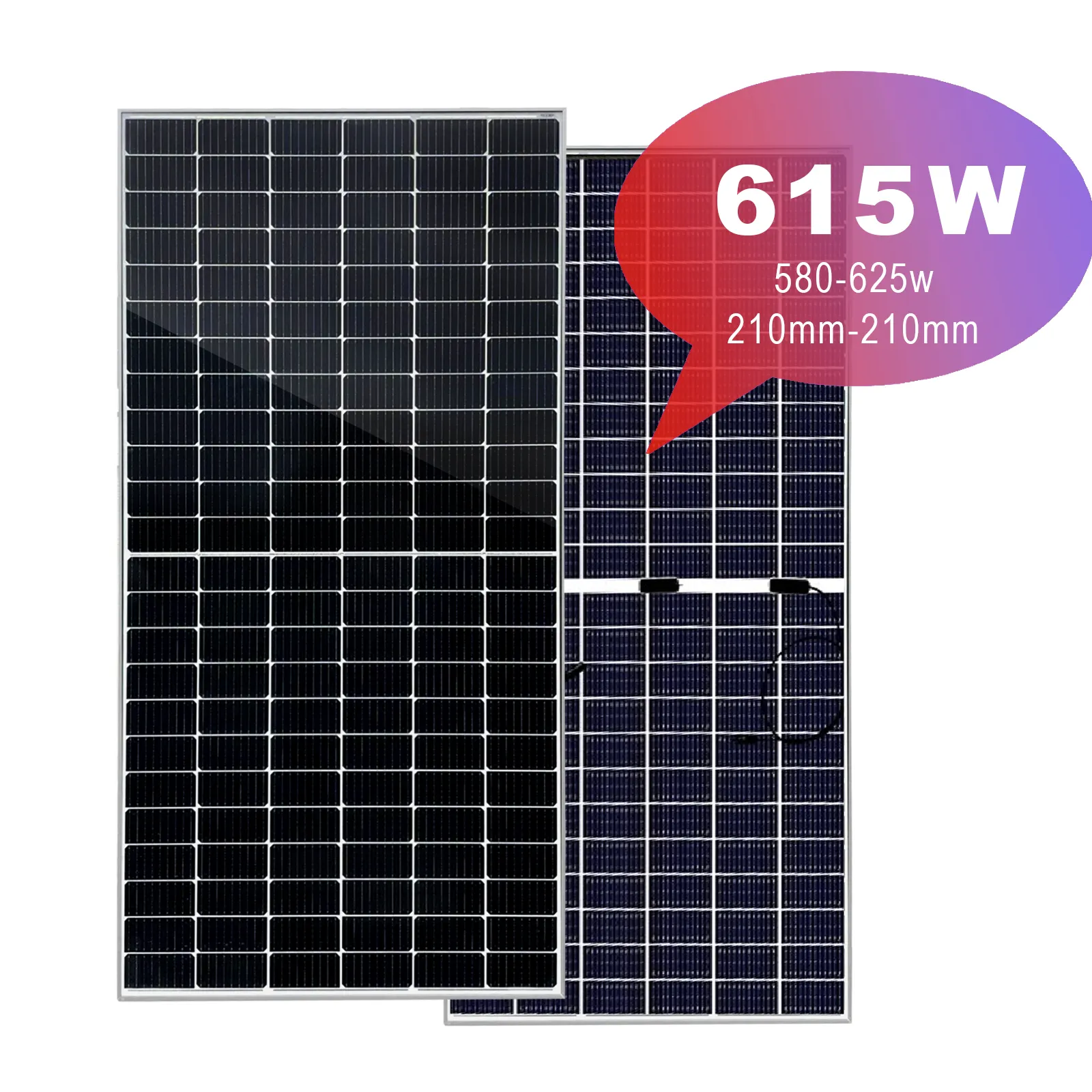 Grandi dimensioni Mono moduli solari 615w 630W bifacciale doppio vetro pannelli solari per centrali elettriche