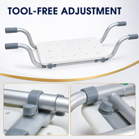 Chaise de transfert de bain réglable en aluminium SimplyWalk 100 kg pour personnes âgées, hôtels et entrepreneurs en services de santé