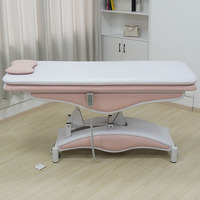 Table de soin esthétique électrique inclinable rose pour clinique et spa – Équipement de beauté professionnel