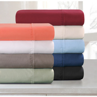 Ensemble de 4 couvertures de draps plats en microfibre 1800TC Ensemble de draps de lit
