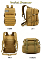 Mochila Táctica Personalizada de 45L, Impermeable, con Múltiples Bolsillos, Sistema Molle, para Senderismo, Camping, Pesca y Actividades al Aire Libre