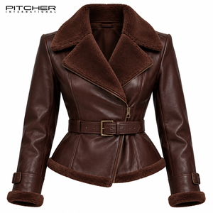 Veste en cuir véritable pour femmes, vente en gros pour les marques de mode américaines, veste en cuir pour femmes, fabrication directe OEM - Product Image 5