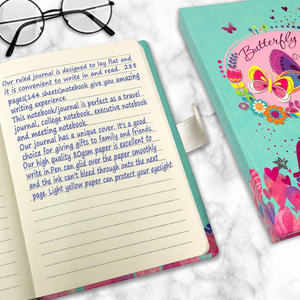 Chiusura magnetica a farfalla diario con copertina rigida del taccuino per bambini diario con penna per regalo per ragazze - Product Image 5