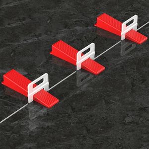 Porzellan-Bodenverlegehilfe 1,5mm 1/16 Zoll Fliesen-Nivelliersystem Fliesenabstandhalter-Clips für Wandverlegung PP-Material Selbstnivellierend - Product Image 3
