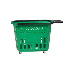 Sang trọng nhựa bánh cán cửa hàng siêu thị mua sắm giỏ với bánh xe - Product Image 3