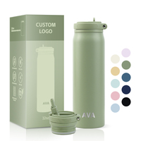Bouteille d'eau isotherme en acier inoxydable à double paroi à large ouverture de 32 oz, sans BPA, étanche, pour les voyages, la salle de sport, les sports, grande capacité