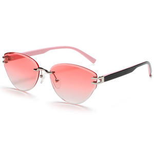 Greyjack – lunettes de soleil œil de chat sans cadre pour femmes, monture métallique, lentille en polycarbonate, Protection Uv400, couleur rose, G006 - Product Image 2