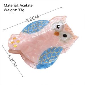 DOWELL OEM acetato gufo scolpt giunzione fermaglio capelli di alta qualità molletta per capelli animali - Product Image 2