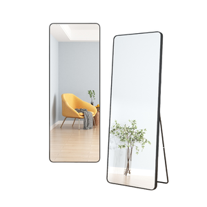 Factory Supply Morden Luxury Living Room Make-up Dressing Iron Frame Rectangle <strong>Stand</strong> Support/Wall Mounted Large <strong>Floor</strong> <strong>Mirror</strong> - Product Image 1