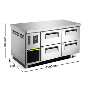 Congélateur commercial sous comptoir, réfrigérateur sous comptoir, congélateur à air refroidi, armoire en acier inoxydable, cuisine commerciale - Product Image 3