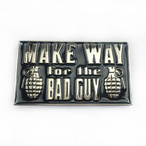 Boucle <span class=keywords><strong>de</strong></span> ceinture rétro rectangulaire en alliage <span class=keywords><strong>de</strong></span> <span class=keywords><strong>zinc</strong></span> avec grenade à main pour ceinture - Product Image 1