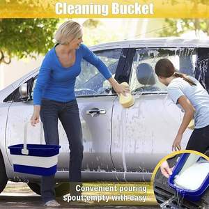 Plastic Retractable Folding Bucket White Chenille Hand-Free Flat <strong>Mop</strong> <strong>Floor</strong> Wet and Dry Dual-use Large Cleaning Tool - Product Image 4
