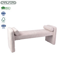 CARLFORD Banc long relevable hydraulique moderne, tabouret à chaussures multifonctionnel en flanelle douce, ottoman empilable et durable pour la maison et la chambre