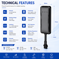 Rastreador GPS 4G para Automóvil con Corte Remoto del Motor y Detección ACC