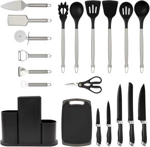 Kitchenware Set New Style Black Pink Green Luxury Premium Kitchen <b>Tools</b> Set <b>Silicone</b> Cooking Utensils Set - Product Image 2