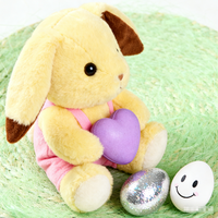 Peluche Lapin Brodé Personnalisé 100% Polyester Rembourré Coton PP Poupée Lapin d'Anniversaire OEM ODM Vente en Gros