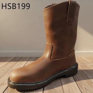 Stivali di Sicurezza HY per Operazioni Minerarie, Resistenti all'Olio, con Punta in Acciaio, Popolari negli USA, in Pelle Crazy Horse, Stivali da Lavoro PPE HSB199 - Product Image 2