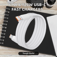 Vente en gros de charge rapide 67W 120W USB C Bold Charger 6A USB-C adaptateur secteur tresse TPE pour téléphone Pro Max 16 17 Pro USB C Charge