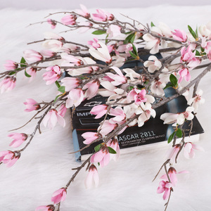 4-Forked Magnolia Artificial <b>Flowers</b> 95cm <b>Silk</b> High Simulation Home Decor Wedding Props - Product Image 2