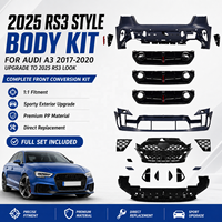 Kit d'accessoires de carrosserie JC Wholesales Factory Upgrade pour Audi A3 2017-2020 à 2025+ RS3 : Phares, pare-chocs avant et arrière, calandre