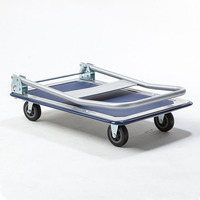 Carretilla de Plataforma Plegable con Capacidad de Carga de 150 kg, Carro de Plataforma Resistente para Transporte de Carga en Almacenes