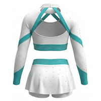 Tenue de cheerleading sur mesure à manches longues avec short, vêtements respirants pour la compétition et l'entraînement des équipes pour filles