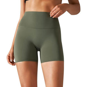 Shorts de Yoga Casuales de Cintura Alta, Ajustados, con Cierre de Cordón, Tela Elástica en Cuatro Direcciones, para Mujer, Verano, Running, Estudio, Calle, Transición - Product Image 3