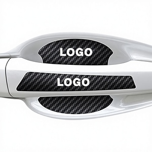 4pcs/set ODKO Logo Kustom Serat Karbon Kulit Tebal 8MIL Perekat Lepas Pasang Pelindung Pintu Mobil Fashion Stiker Pintu Bercahaya - Product Image 6
