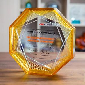 Jadevertu NUEVO DISEÑO Trofeo Octogonal de Cristal Interstelar y Cristal Ecológico Pulido para Premio de Tecnología - Product Image 2