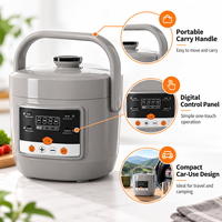 Cuisinière à pression électrique portable 24V 2,5L, avec minuterie numérique et fonction maintien au chaud, pour voiture, camion, extérieur, camping