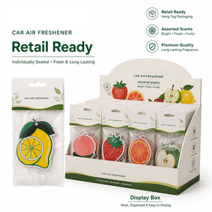 Désodorisant de voiture suspendu en papier, parfum fruité personnalisé (citron, pomme, orange, fraise), longue durée, pour l'intérieur du véhicule - Product Image 2